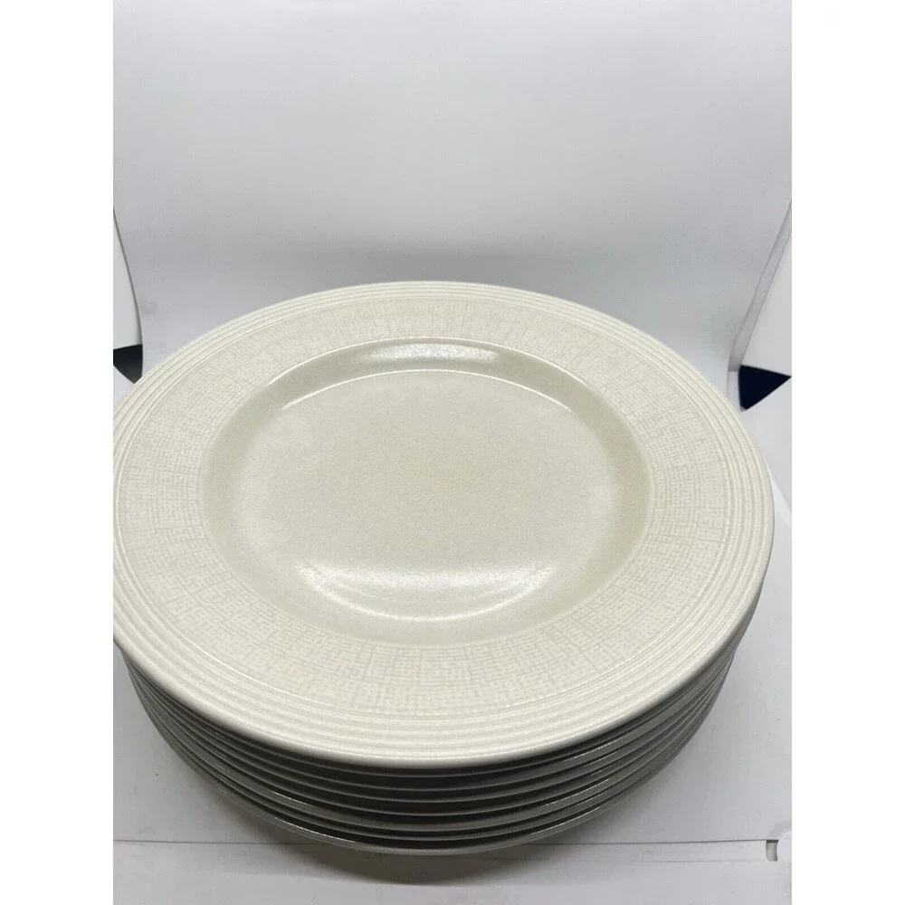 Wedgwood 'Paul Costello' 11.125 inch Plates in Limestone x 8